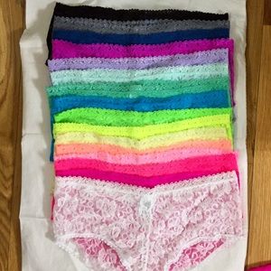 A bundle of a variety of colorful hipster panties